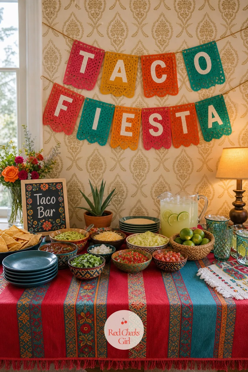 Taco Fiesta — It can feel too casual for an engagement until it is dressed with real glassware instead of plastic cups. Engagement party themes