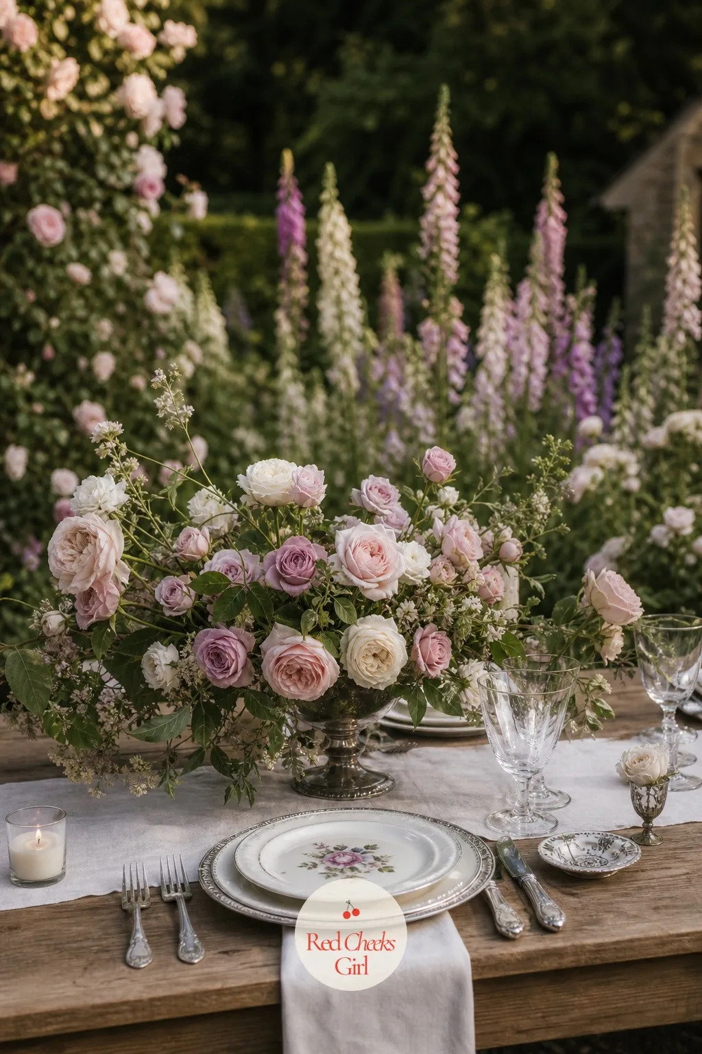 Flower Crown — A tall veil and tiara can feel stiffer than the rest of the day calls for. English garden wedding