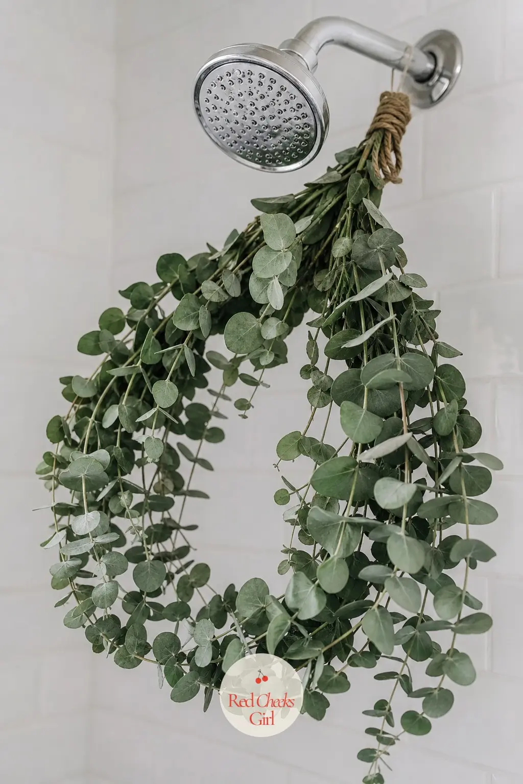 The Spiral Eucalyptus Wreath for the Shower Head — Spiral eucalyptus has long, twisting stems with an ashy grey cast that loop naturally into a soft ring with