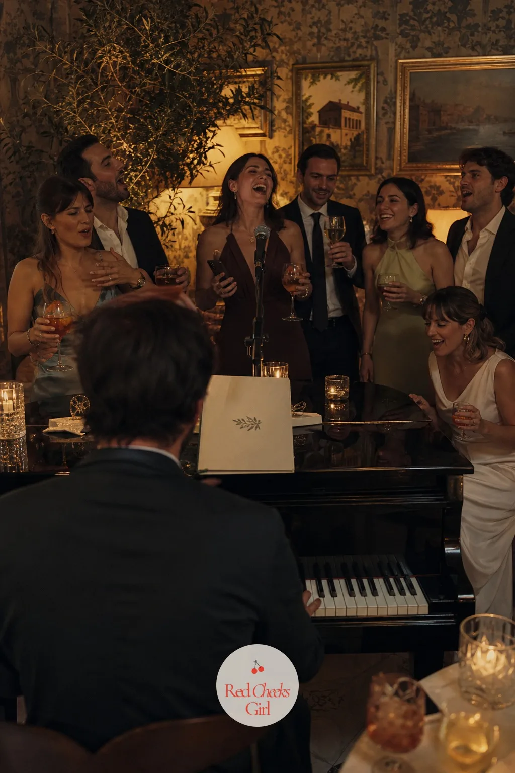 Piano Karaoke Finale — A DJ booth can feel like it belongs to a different party by midnight. European wedding aesthetic