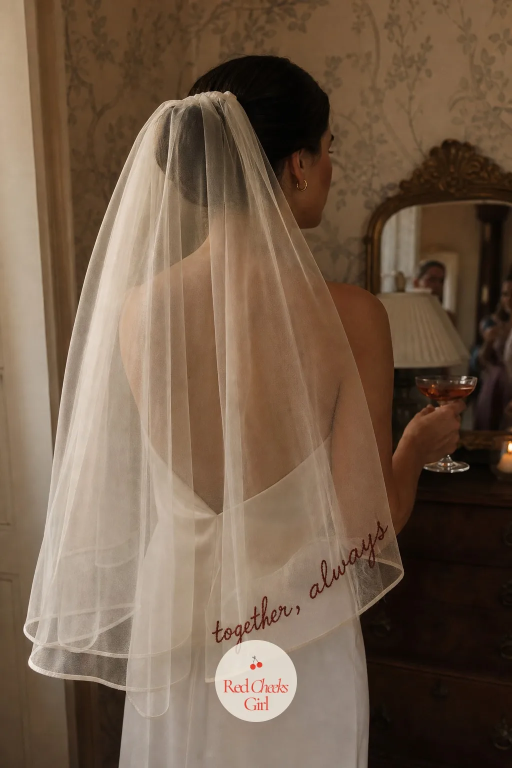 Veil with a Hand-Embroidered Phrase — A plain veil can feel like it is missing something personal, and lace trim is not always the answer. European wedding