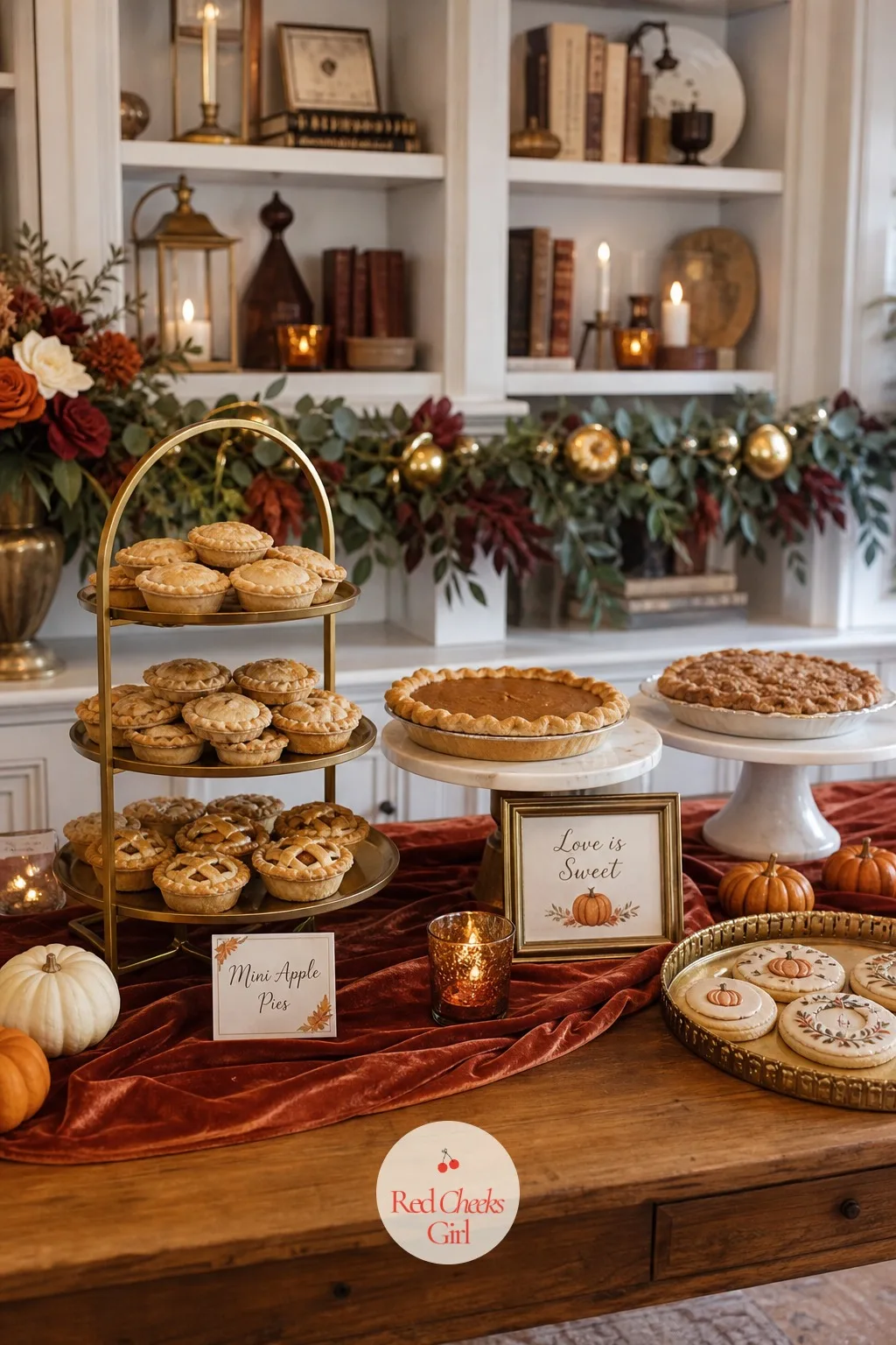 Pie Table — A cake alone leaves out half the fall flavors. Fall bridal shower ideas