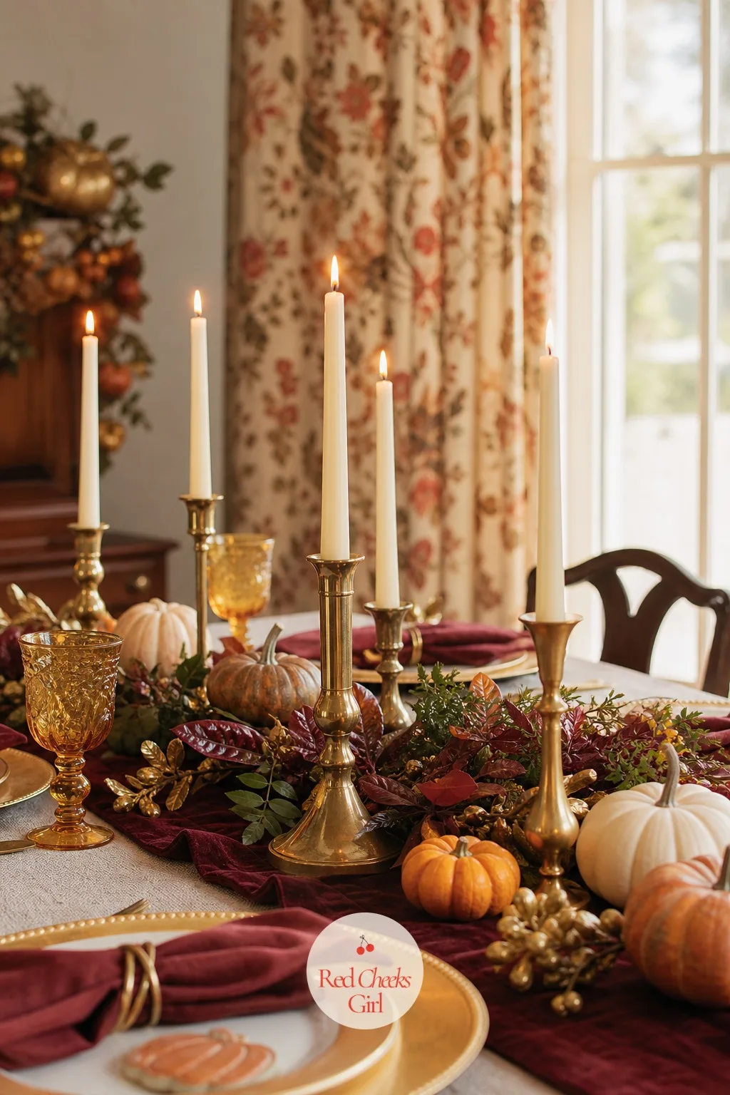 Taper Candles in Brass Holders — Once the sun drops, this is what carries the table. Fall bridal shower ideas