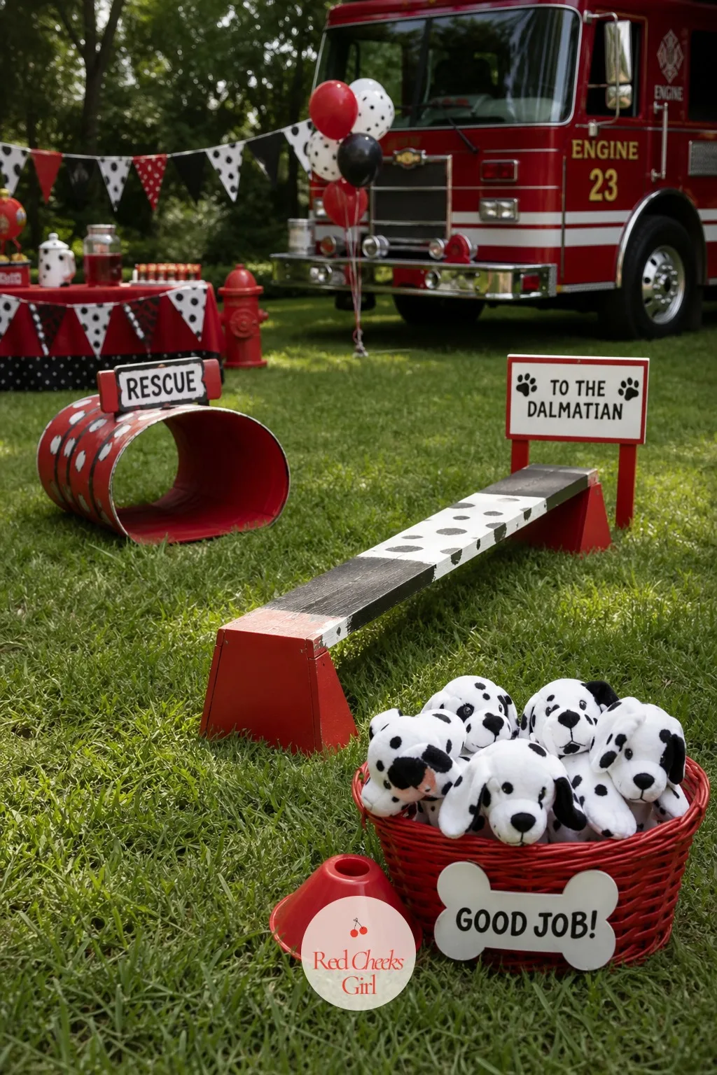 Rescue Course to the Dalmatian — The best prize at any party is the one you have to earn, and a plush dalmatian waiting at the finish line turns a simple