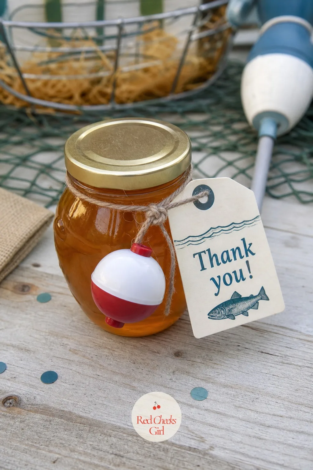 Bobber Thank-You Tags — The last small thing anyone touches at this party is usually a tag, and a plain printed one disappears into memory within a day.