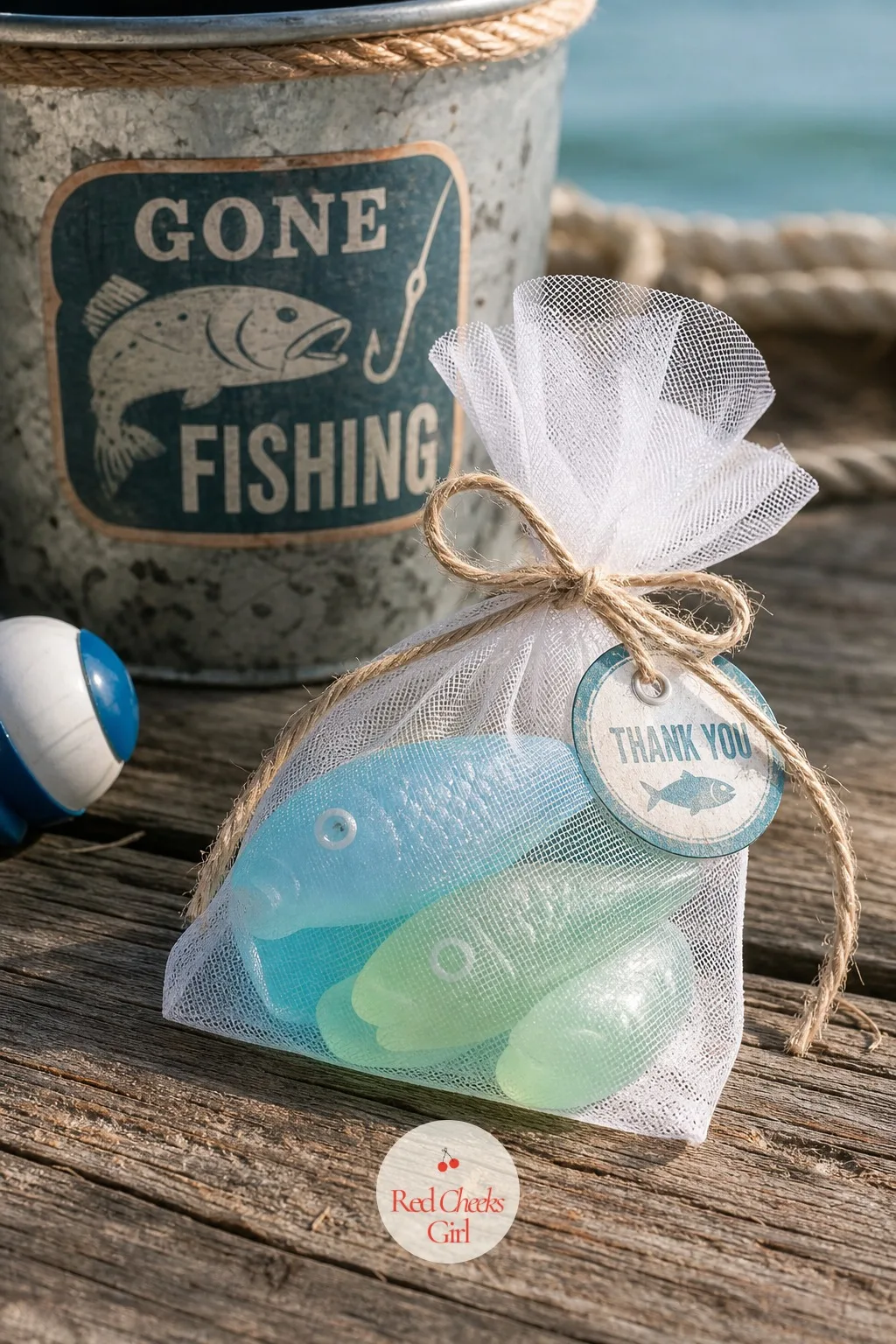 Lure-Shaped Soap Bars — A soap favor sounds like a stretch for an adult crowd until it looks like this one. Fishing baby shower theme