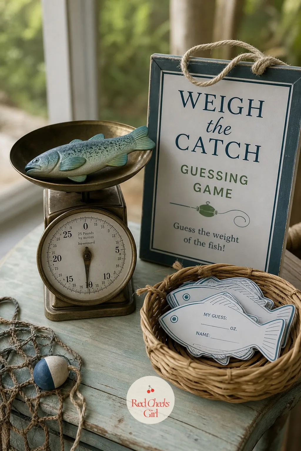 Weigh the Catch Guessing Game — Guessing games stall the moment they rely on a printed sheet nobody wants to fill in. Fishing baby shower theme