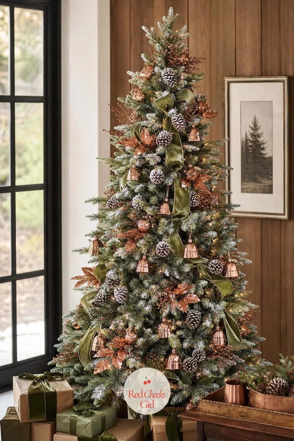 The Copper Woodland Douglas Fir — Some of us want the hint of snow without losing the green entirely. Flocked christmas tree ideas