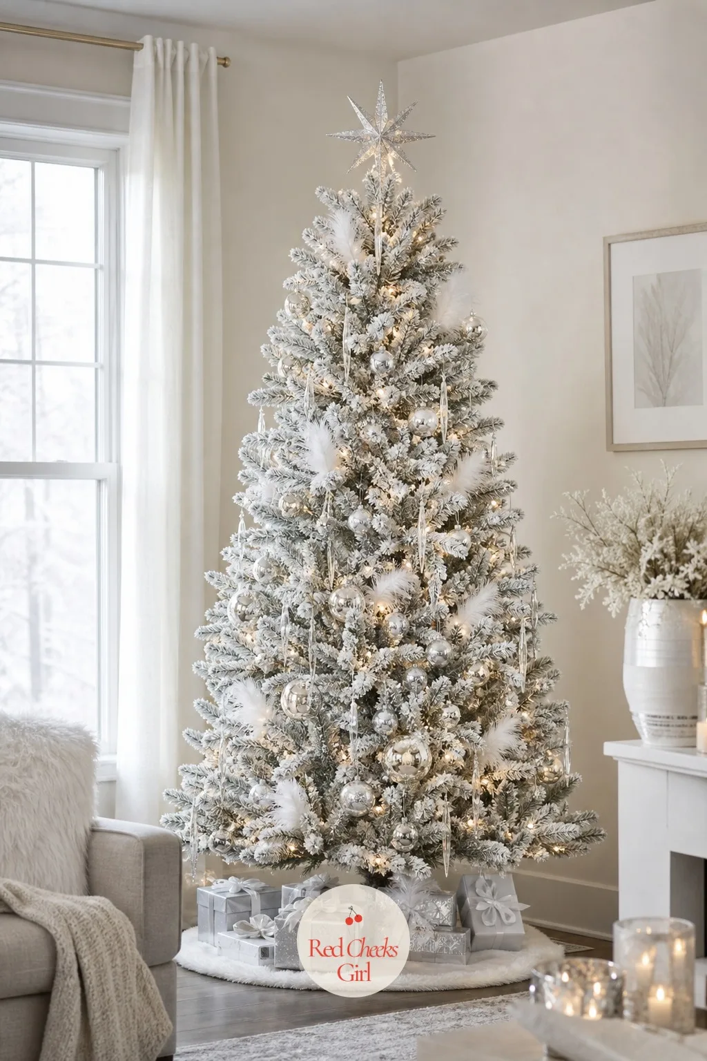 The Snowbound Noble Fir — You want the tree that looks like it grew that way, snow and all. Flocked christmas tree ideas