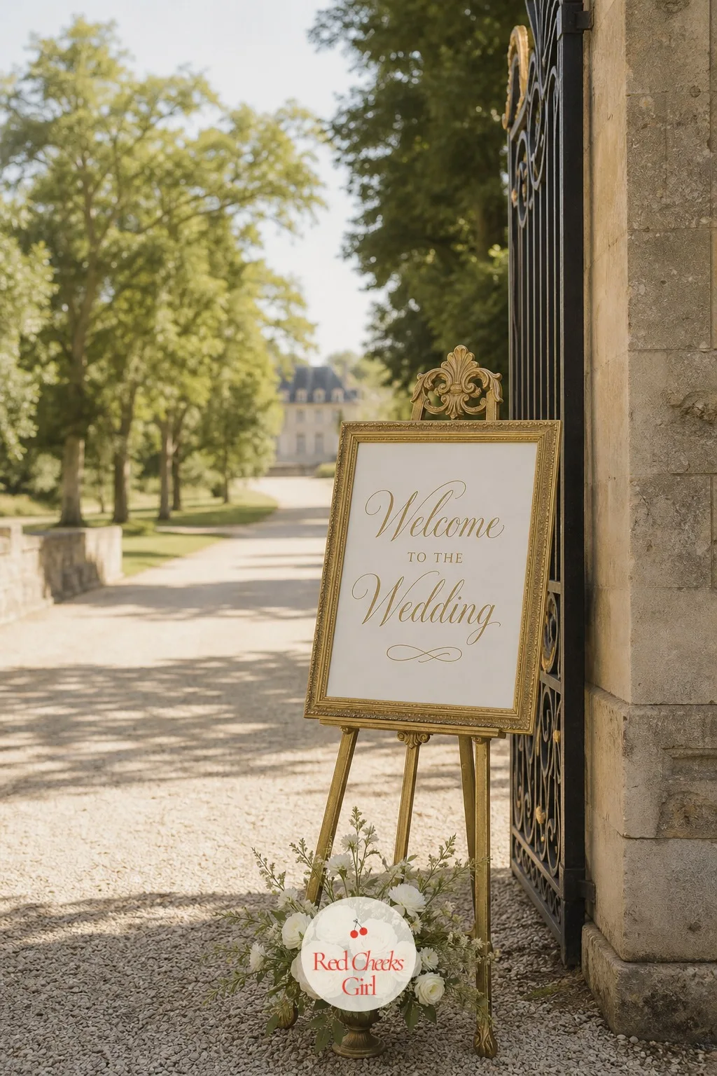 The Arrival at the Chateau Gates — The first thing anyone sees should already promise the rest of the day. French chateau wedding