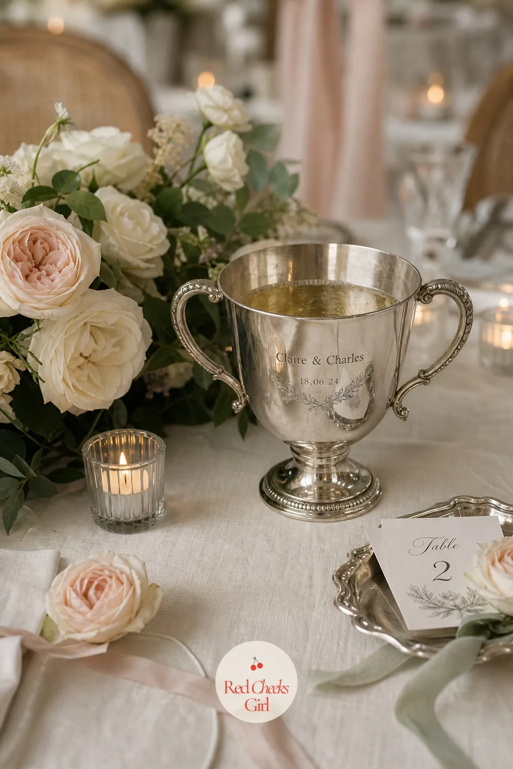A Coupe de Mariage Toasting Cup — Instead of the usual clinking flutes for the couple's own toast, this object comes with an actual story, and guests tend to