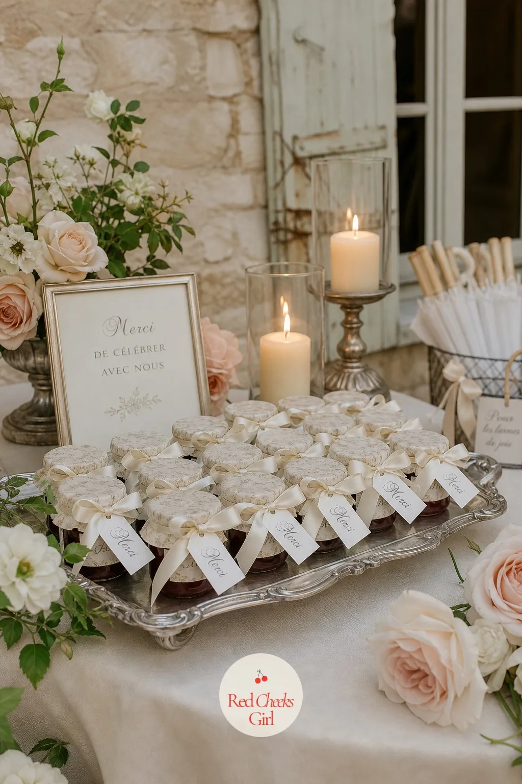 Mini Jam Jar Favors — A favor worth taking home, not one that ends up forgotten in a drawer by the following week. French wedding aesthetic
