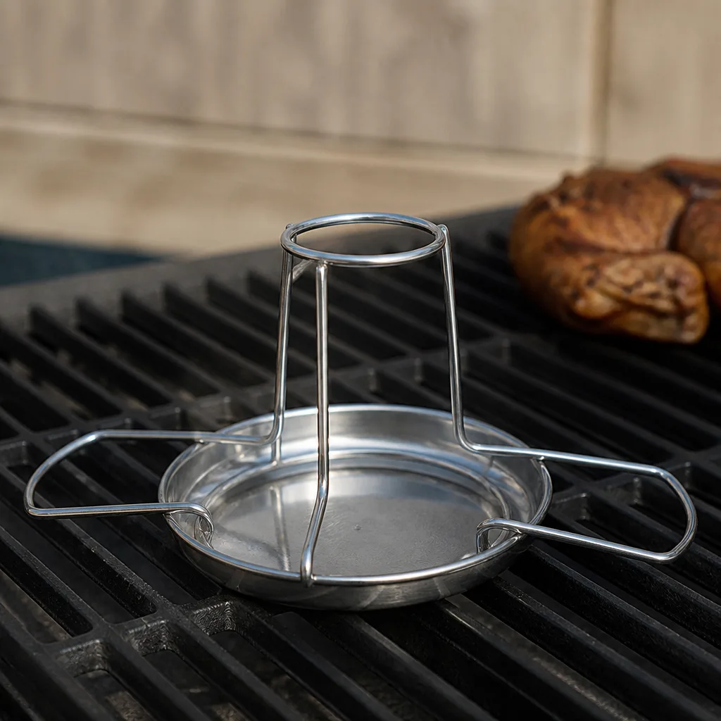 Beer Can Chicken Roaster — It looks like a prop until someone explains what it actually does, and then the grill enthusiast in the group will not let it go.