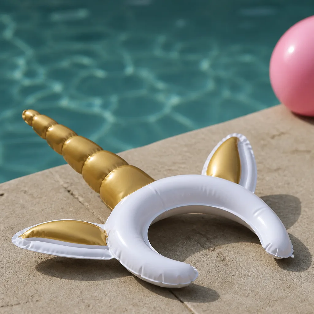 Inflatable Unicorn Horn — Nothing lowers the room's dignity faster than strapping this on and nobody minds one bit. Funny white elephant gifts
