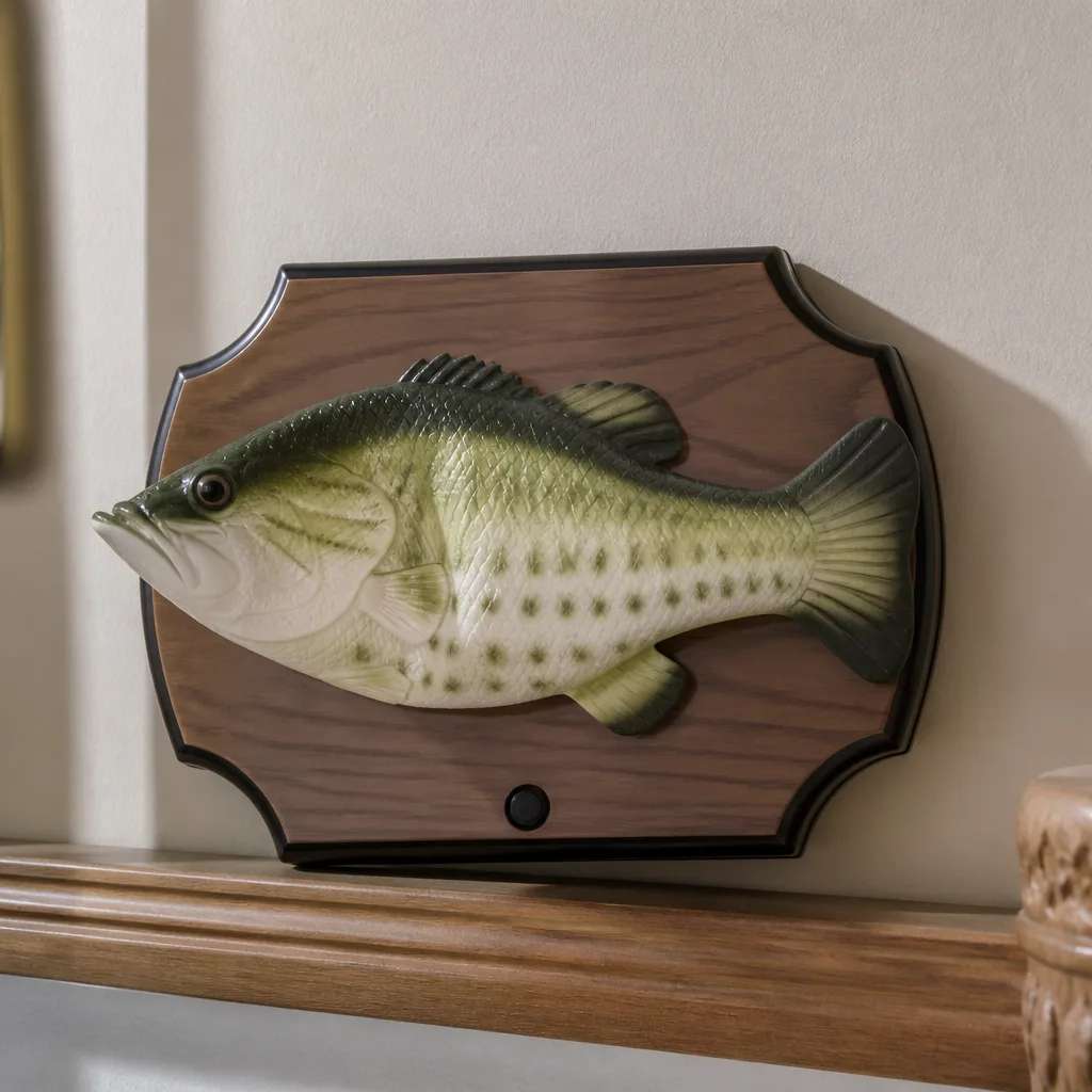 Singing Fish Plaque — It turns its head and sings the moment a motion sensor is triggered, which startles at least one person every single year without fail.