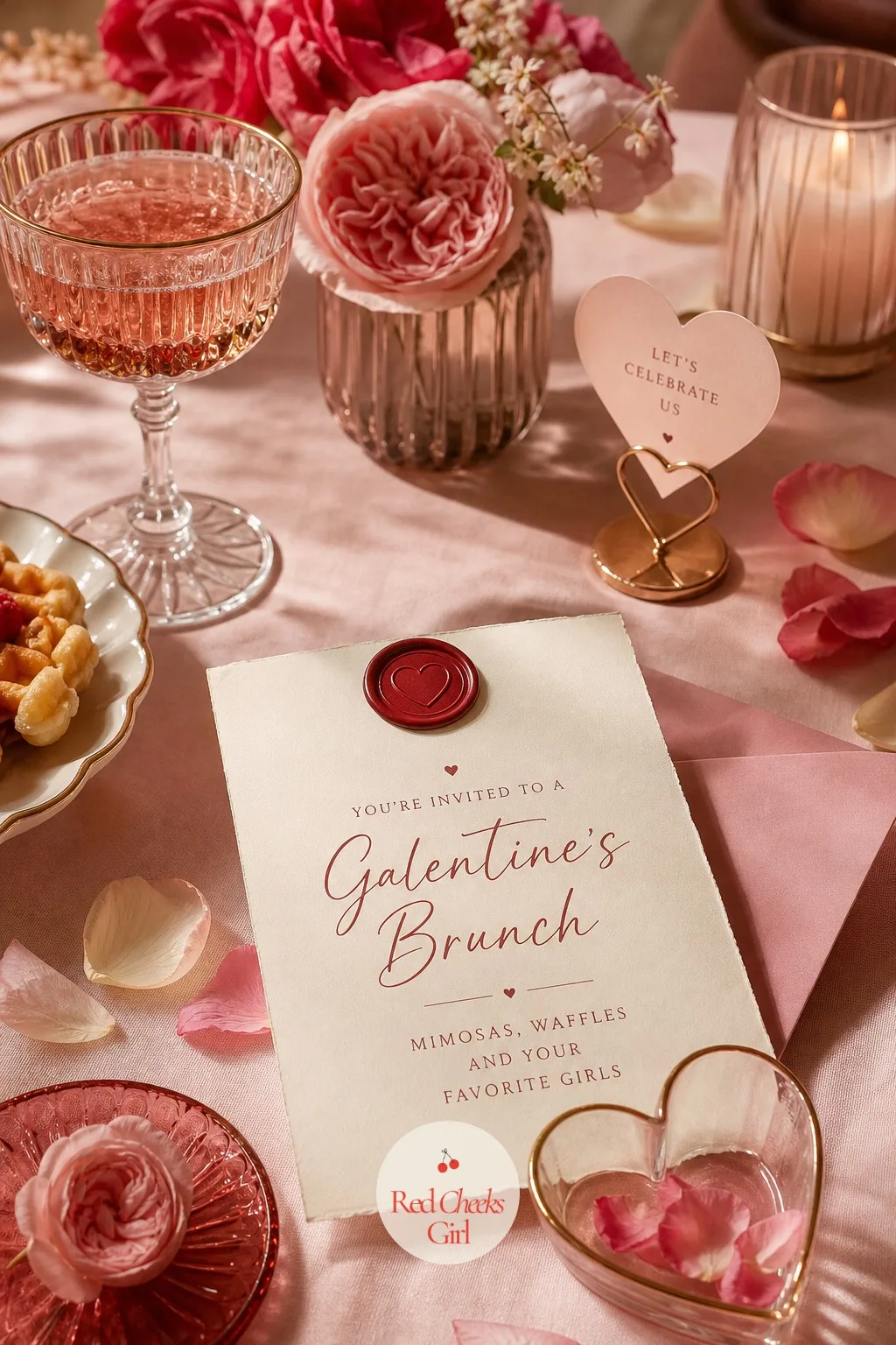 The Invitation — Before any of it happens, this is the first thing she sees: a cream card with a cherry red heart wax seal, the colour scheme already promised