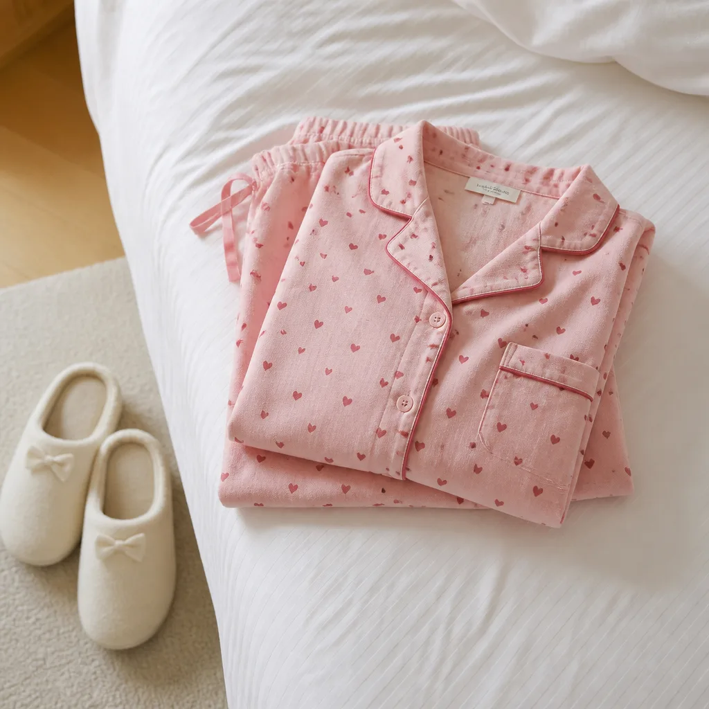 Heart Print Pajama Set — This is the gift that turns a Galentine's sleepover into an actual theme without anyone having to say the word theme out loud.