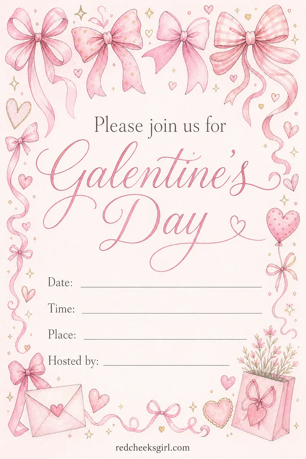 The Classic Invite printable sheet — For the friend who wants a plain, pretty night with no theme to live up to, this one does the job without trying too hard.