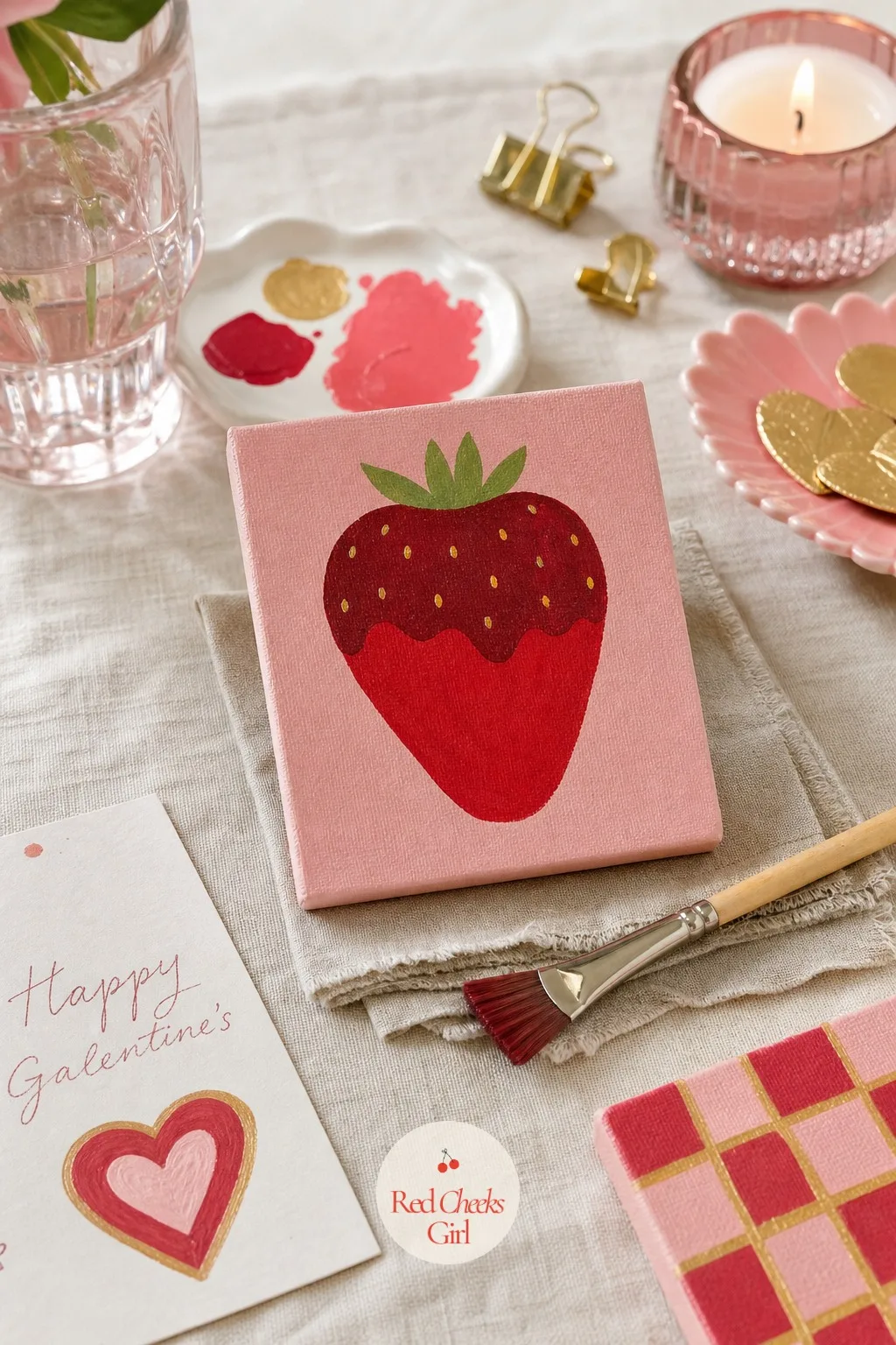 Strawberry Dipped in Chocolate — One plump strawberry, its top half dipped in a drip of deep chocolate and scattered with yellow seeds, teaches a genuinely