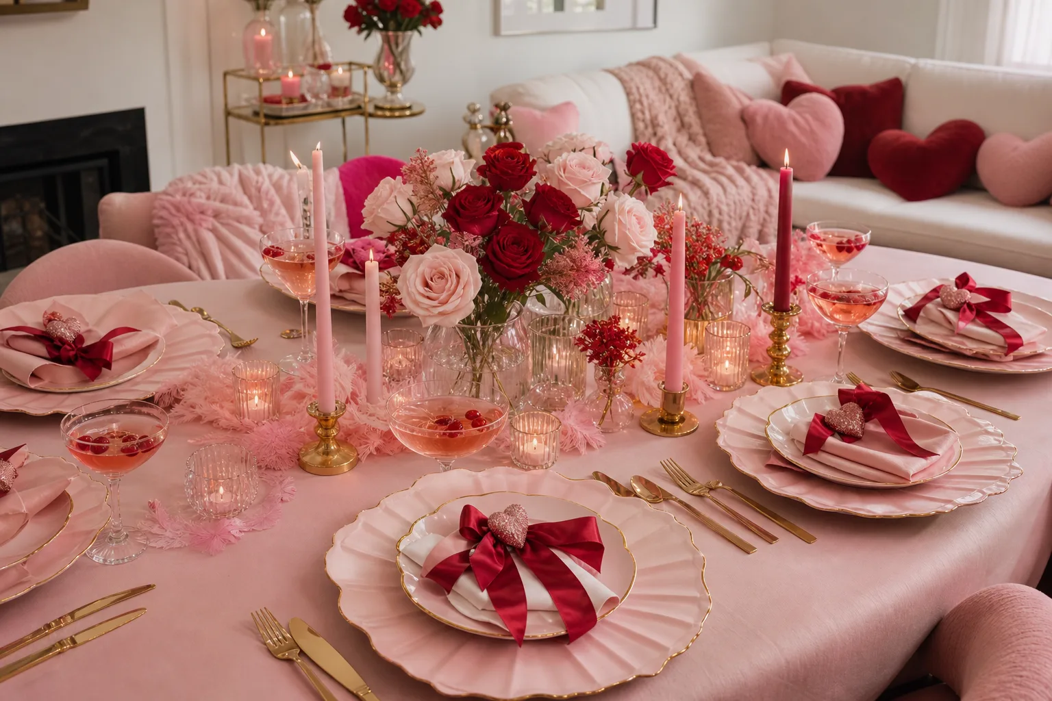 23 Galentines Party Decor Ideas That Make the Living Room Feel Like a Celebration