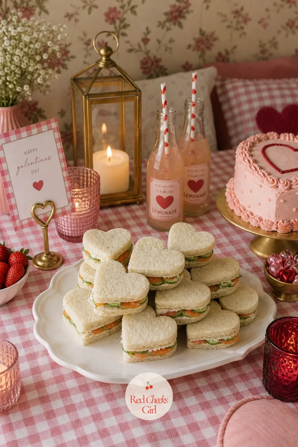Heart-Shaped Sandwiches — Egg salad on square white bread doesn't photograph and doesn't feel like an occasion, even when it tastes fine. Galentines picnic