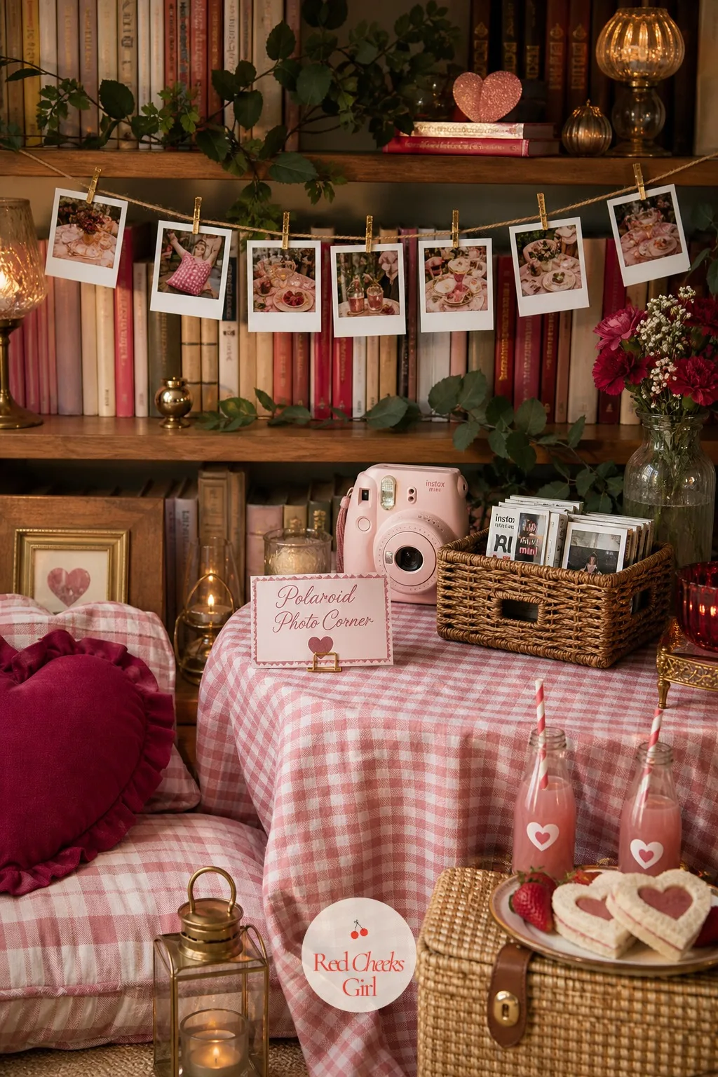 The Polaroid Photo Corner — Phone photos get lost in a camera roll nobody opens again. Galentines picnic