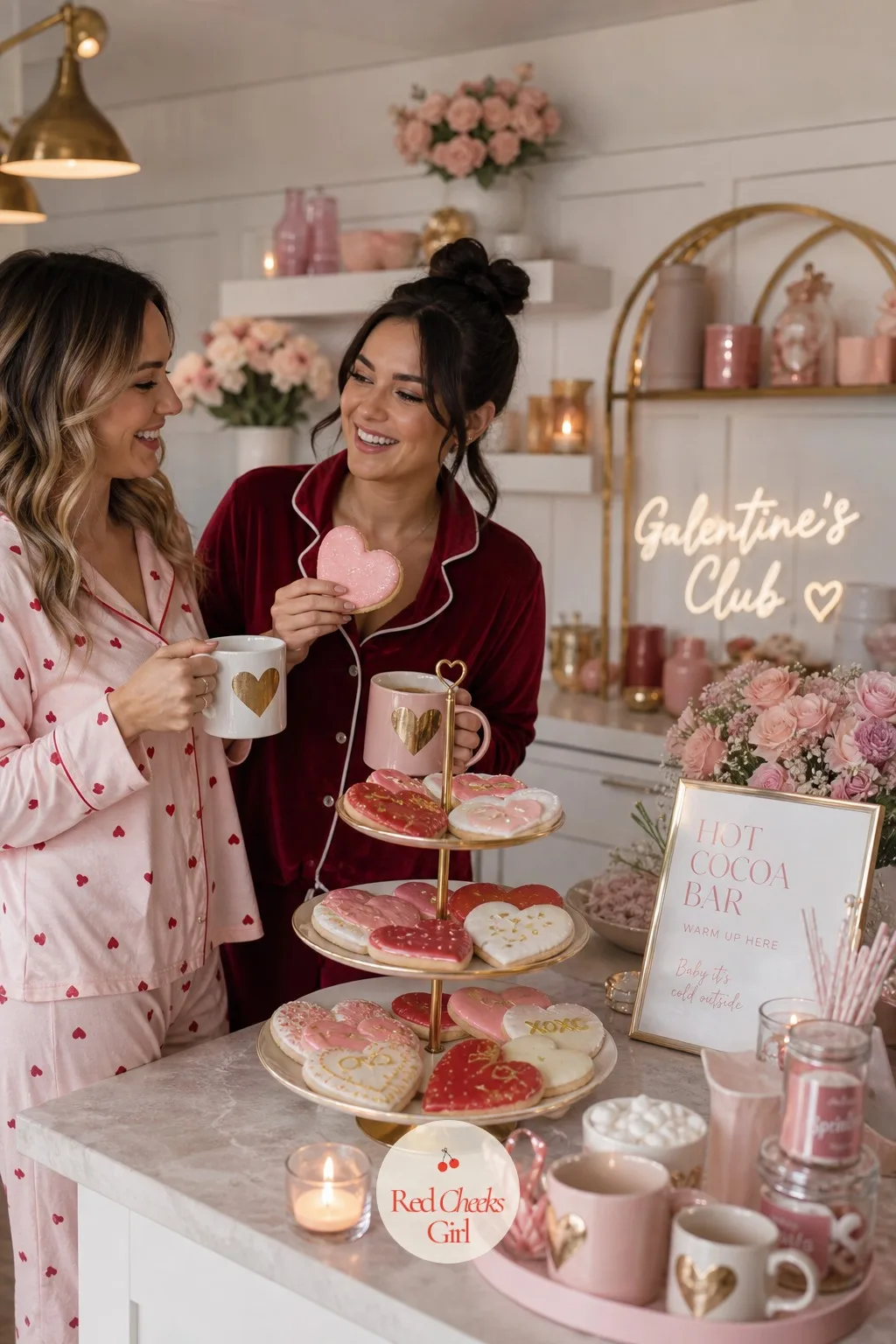 The Heart Sugar Cookie Tray — A dessert table needs one thing that looks handmade even when it was ordered. Galentines pj party