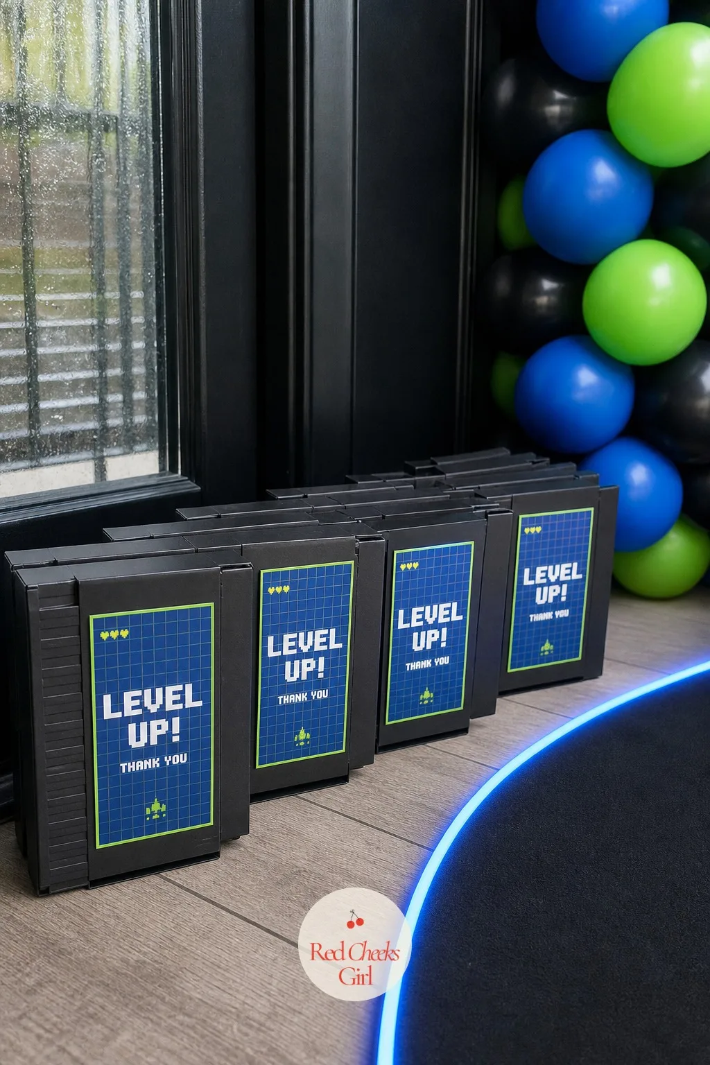 Cartridge Style Favor Box — The last thing a guest touches on the way out should feel as deliberate as the first thing they saw walking in. Gamer birthday