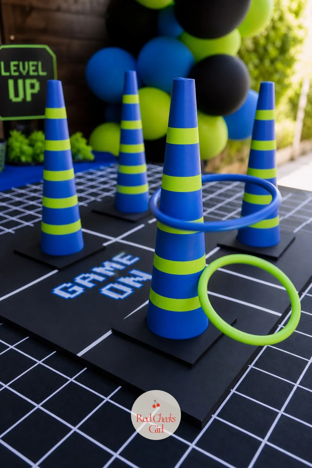 Giant Joystick Ring Toss — This is the game that keeps running in the background while other things happen, because it only takes one player at a time and