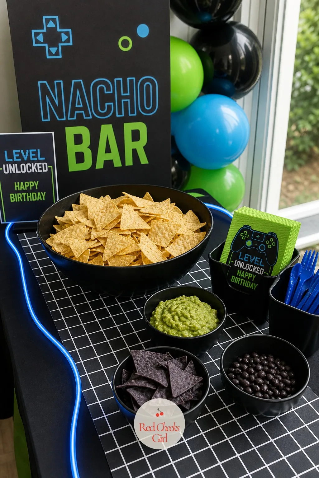 The Nacho Bar — Kids running between games need something they can grab with one hand and keep moving, and warm chips beat a plated meal every time. Gamer