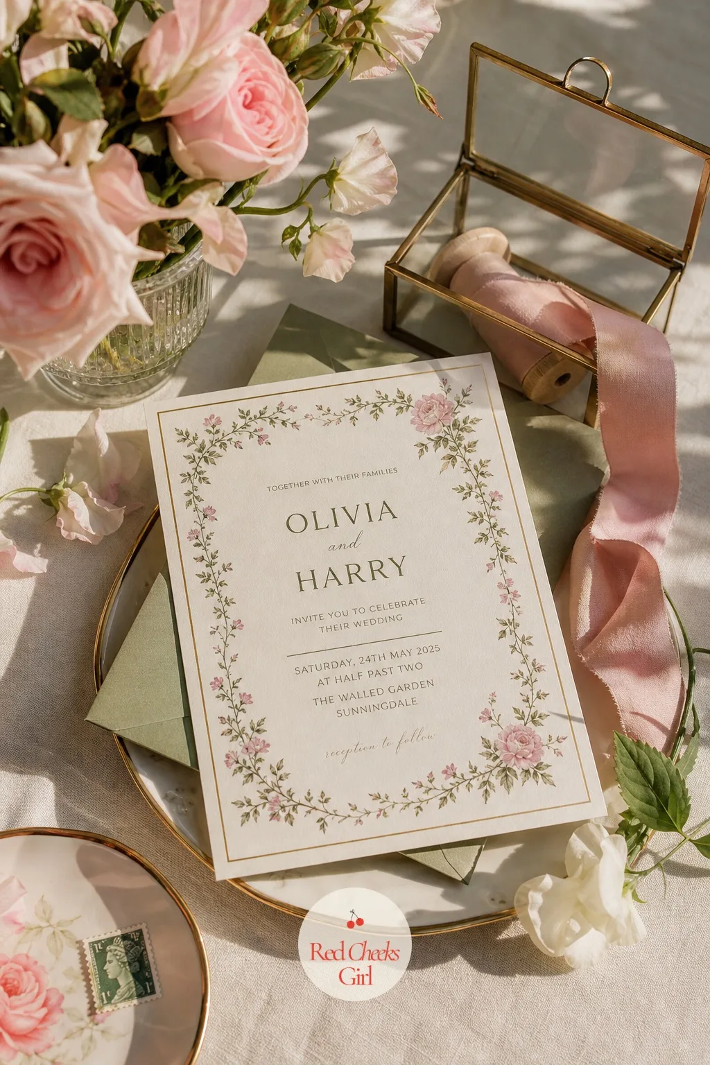 The Invitation That Sets the Palette First — The invitation lands in a guest's hands weeks before any of the rest of this exists, so it has to promise the
