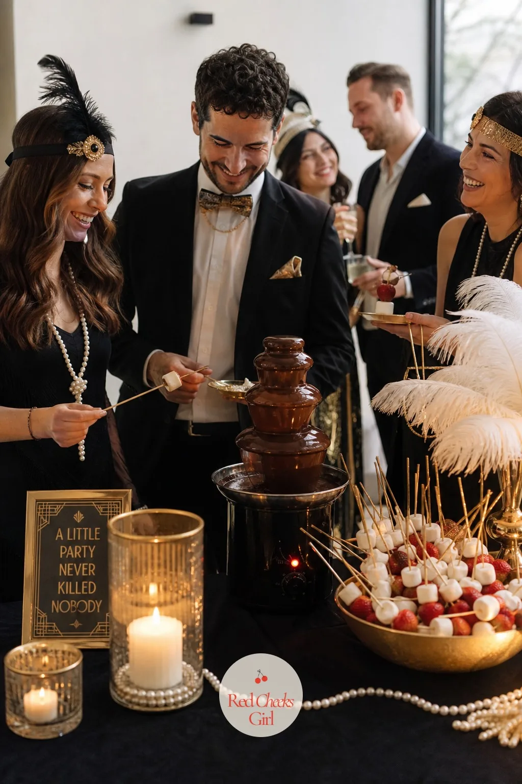 A Chocolate Fondue or Champagne Jelly Station — Somewhere near midnight, guests want something sweet that feels a little indulgent rather than another cake