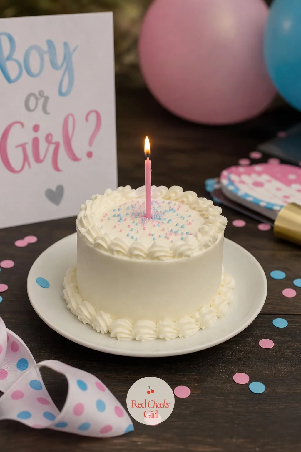 Mini Candle Cake for Two — Sometimes the reveal is just the two of you, no audience, which is reason enough for a cake sized for exactly that. Gender reveal