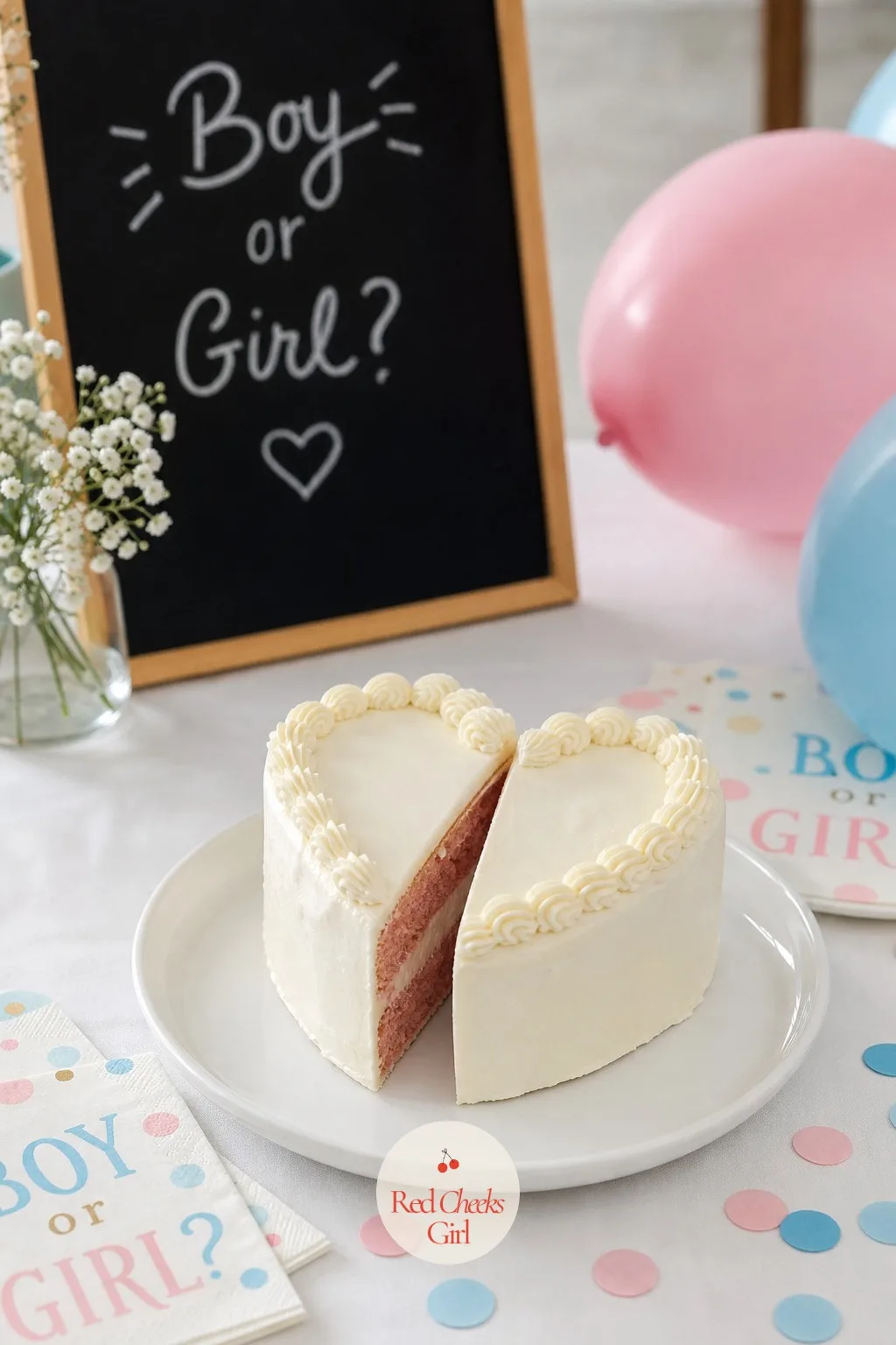 Mini Heart Cake for Two — A heart shape reads as a quiet, private kind of celebration rather than a party centrepiece, which suits a reveal kept to just the