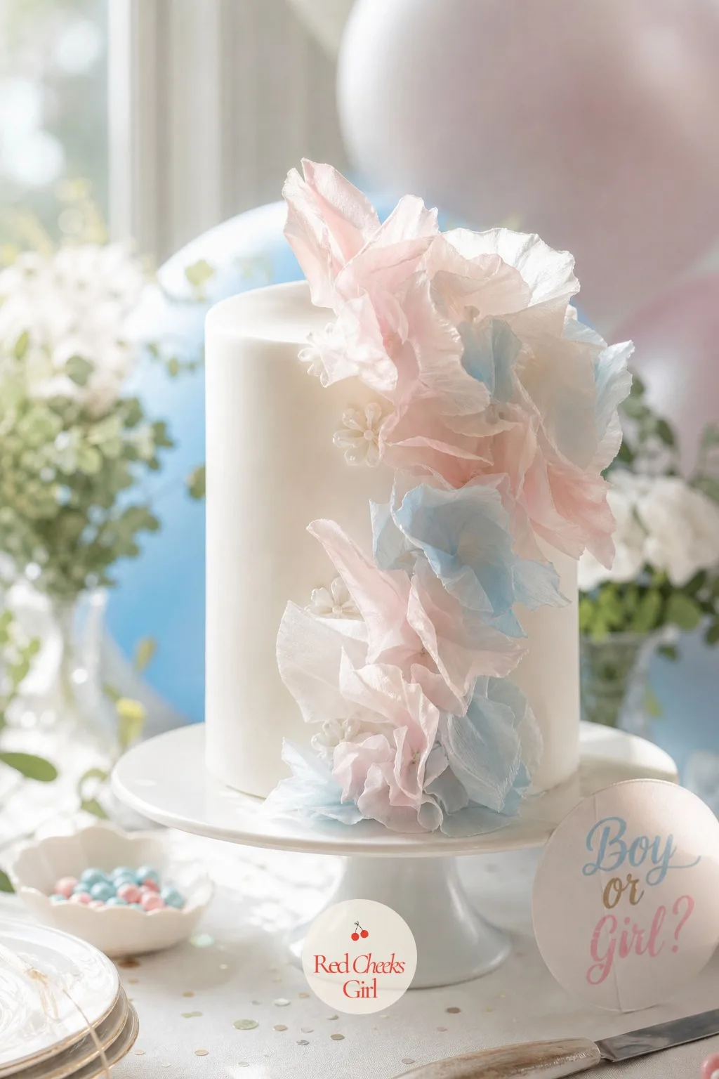 Wafer Paper Floral Cake — Wafer paper flowers catch light in a way sugar flowers never quite manage, almost translucent, which is why this cake photographs