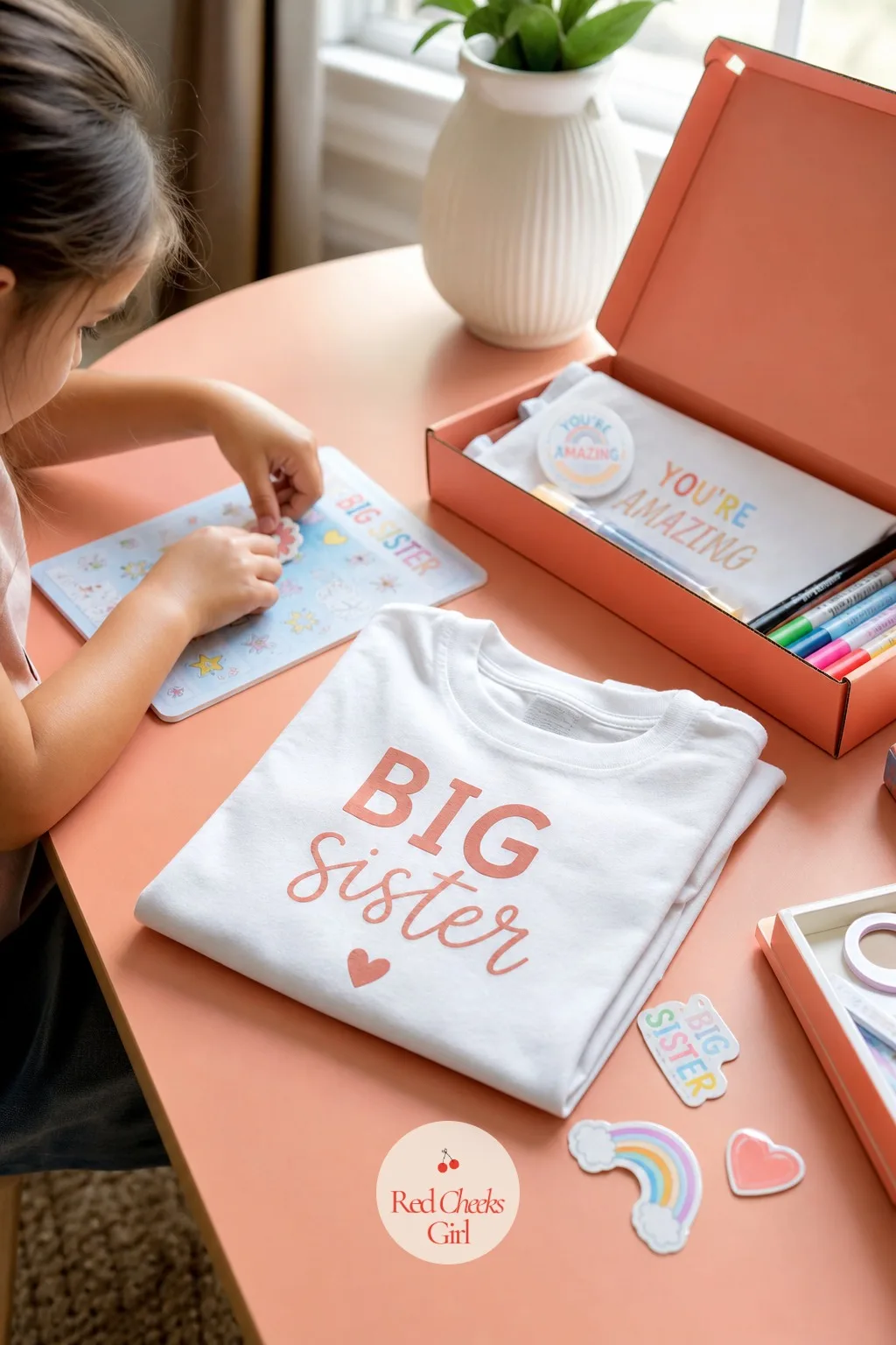 Big Sibling Shirt and Craft Kit — A shirt alone gets worn once for photos and shoved in a drawer. Gender reveal gift ideas