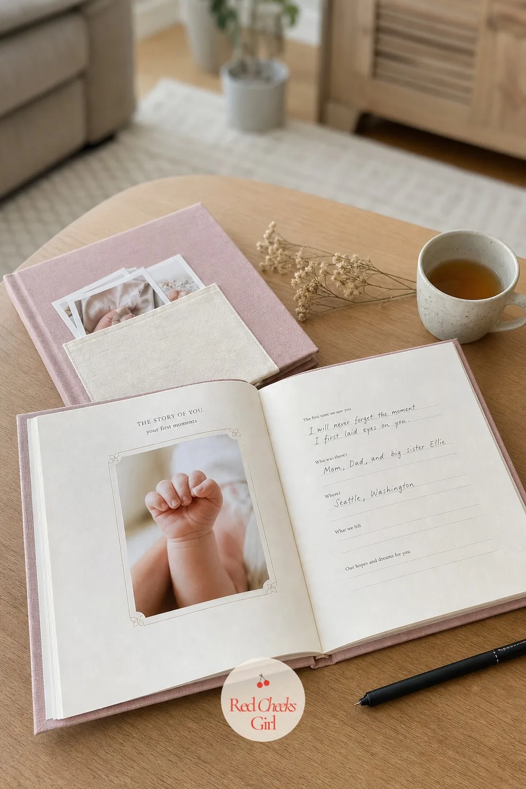 Cloth-Bound Memory Book — A baby book only works if someone actually fills it in, and the ones with forty pages of fine print never get past page three. Gender