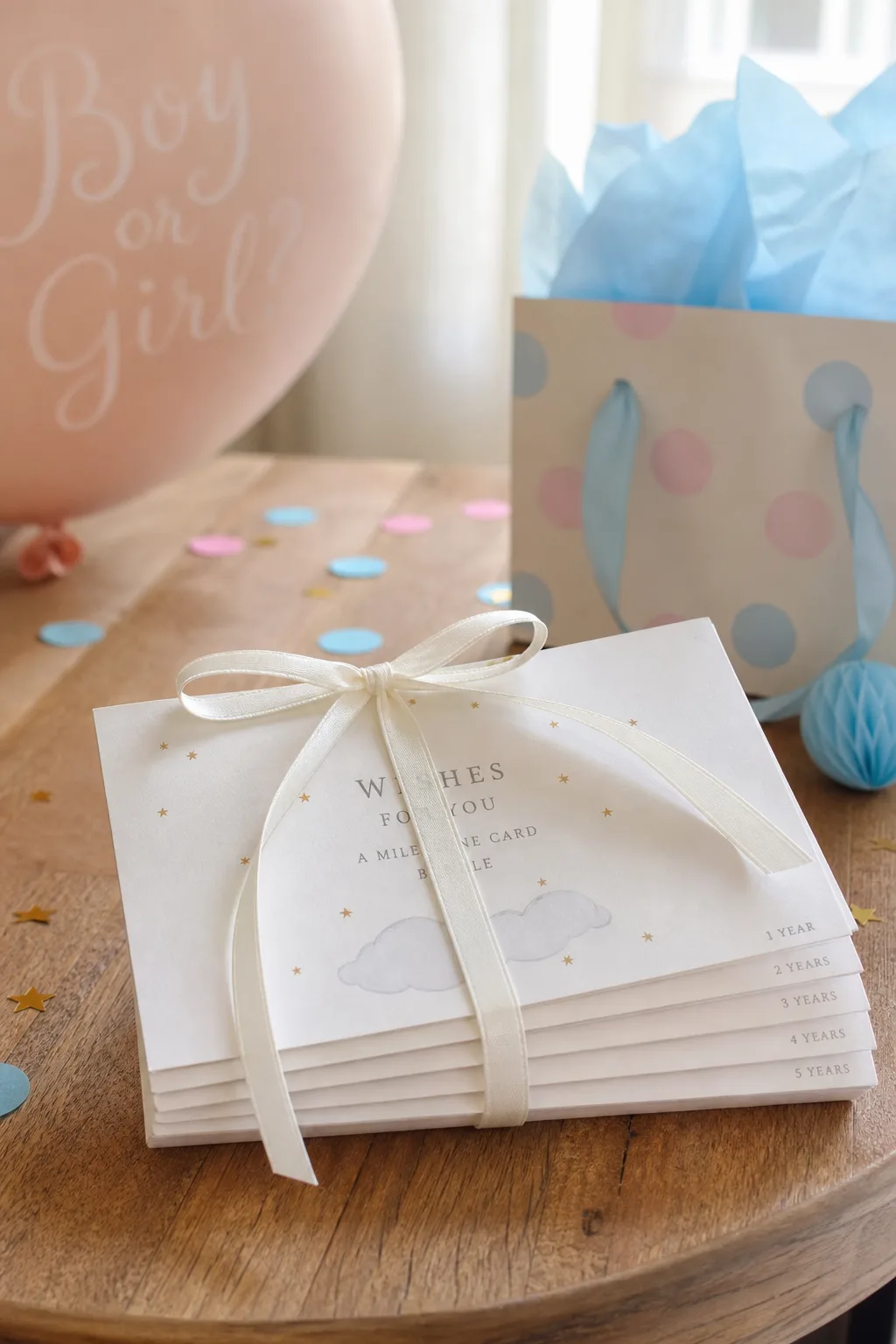 Milestone Wish Card Bundle — A single wish card is sweet once. Gender reveal gift ideas