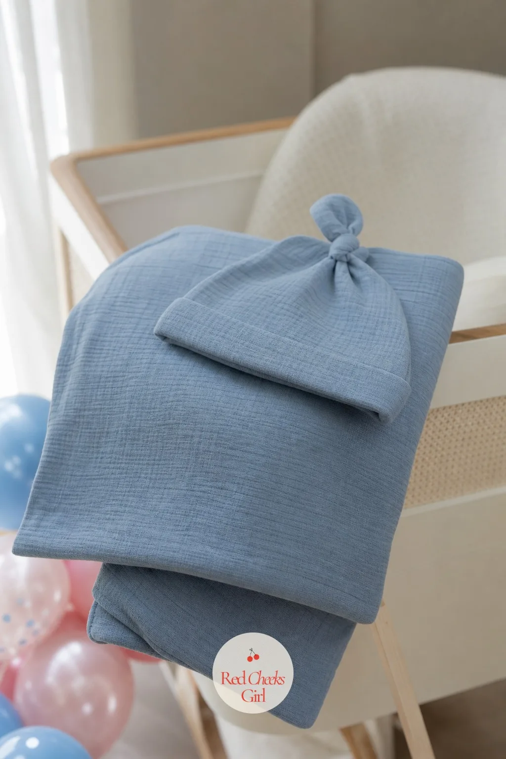 Swaddle Blanket and Knotted Hat Set — The first hospital photo almost always includes a little knotted hat, so this one is built around getting that exact shot