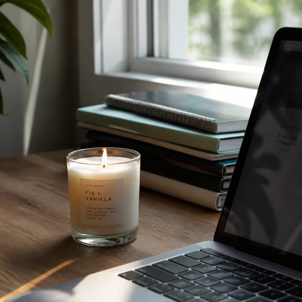 Focus Candle — Open plan offices run on fluorescent light and other people's phone calls, and nothing about that says calm. Gifts for corporate girlies