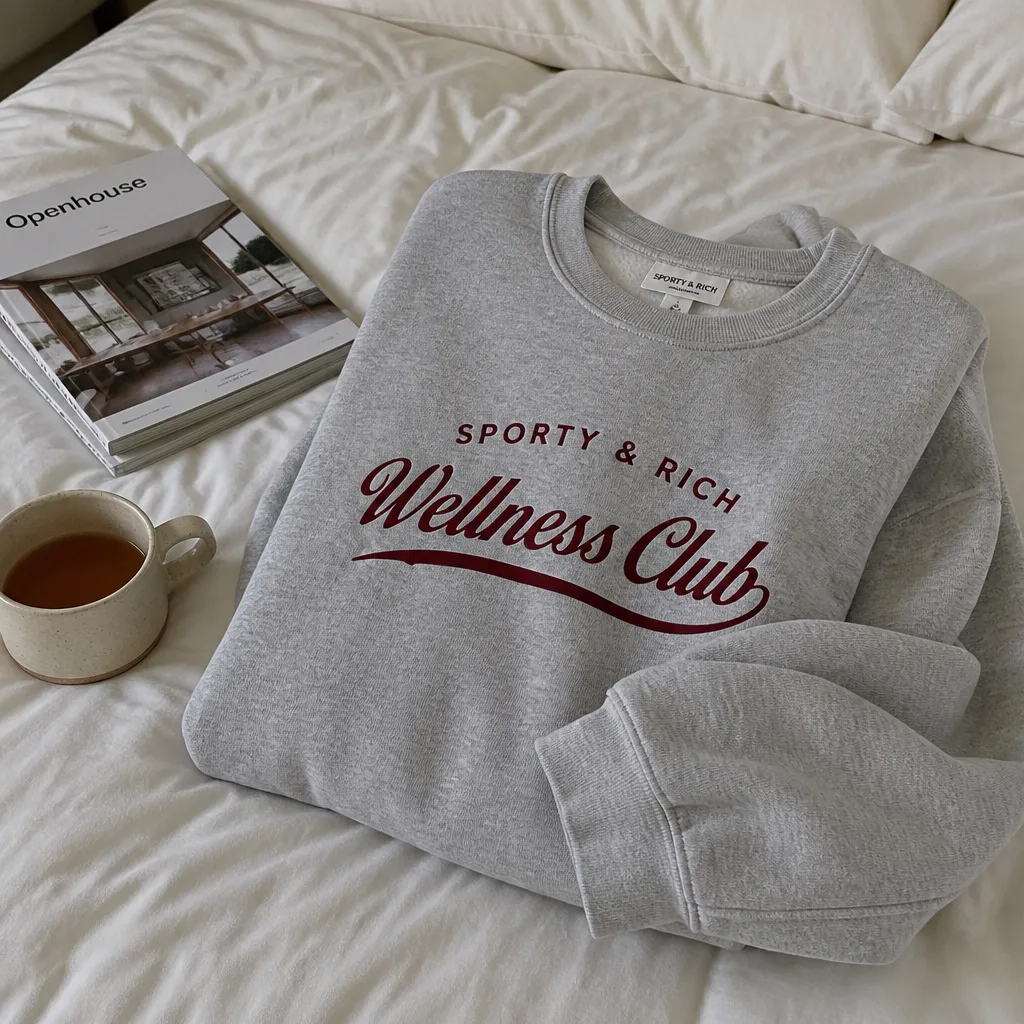 Le Weekend Sweatshirt — Five days of blazers and blouses make an oversized, heather grey crewneck feel like an actual reward rather than just another