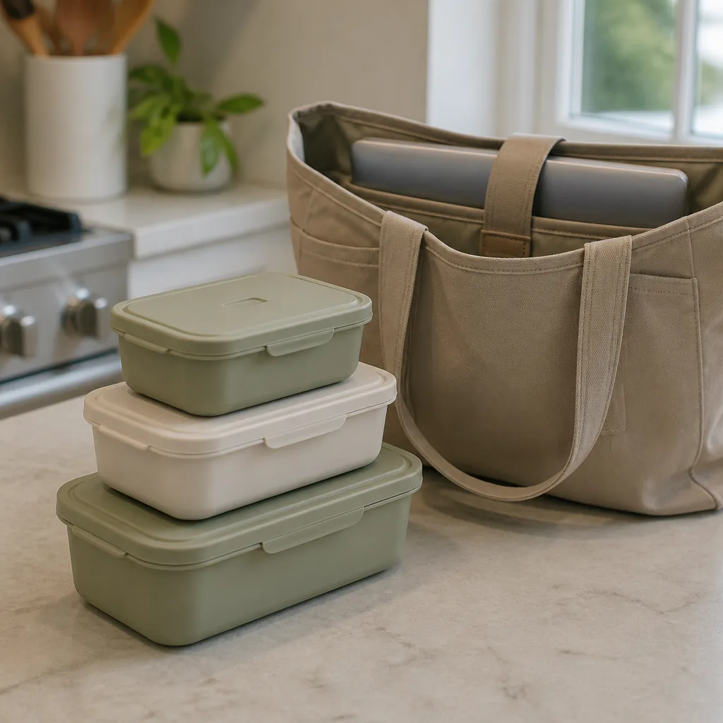 Stackable Lunch Container Set — Buying lunch five days a week adds up fast, in money and in the ten minutes lost standing in a line. Gifts for corporate girlies