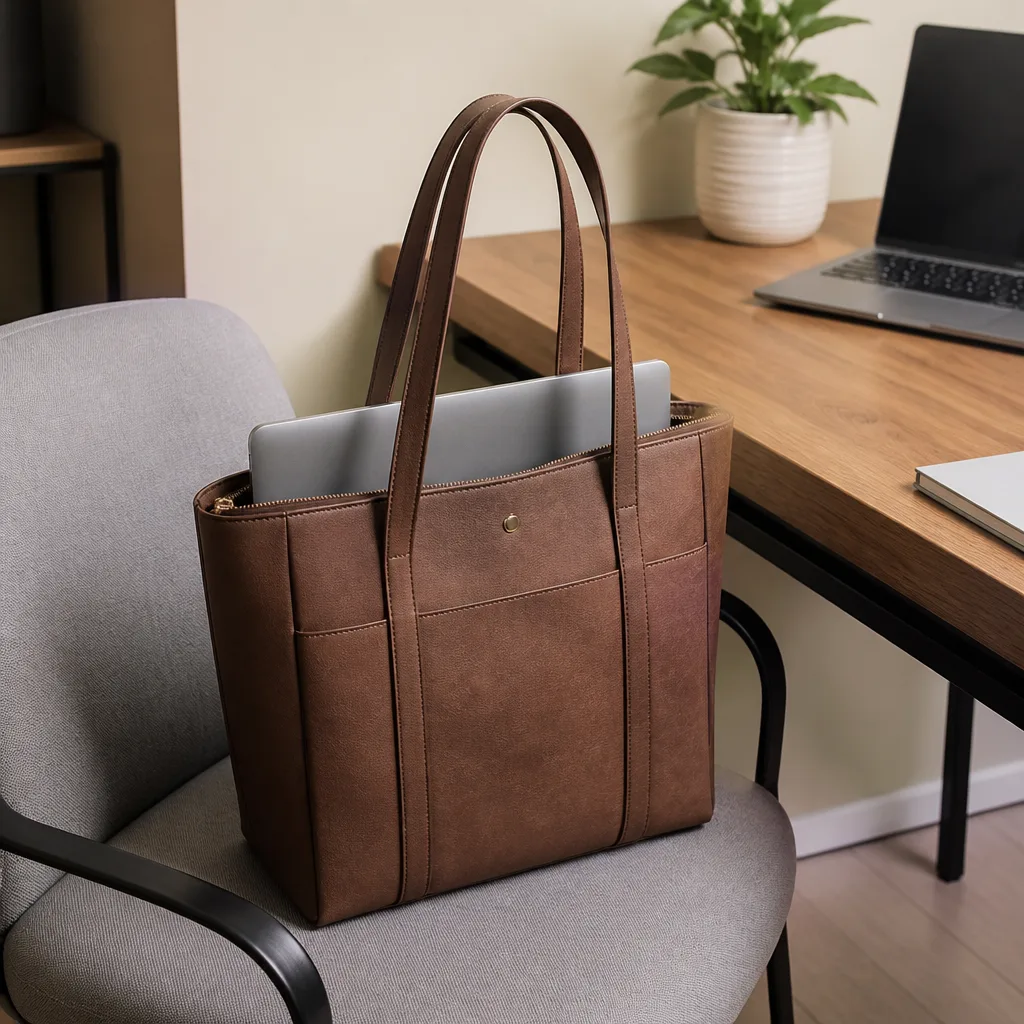 Structured Work Tote — Most work bags force a choice: laptop safe, or everything else crushed in around it. Gifts for corporate girlies