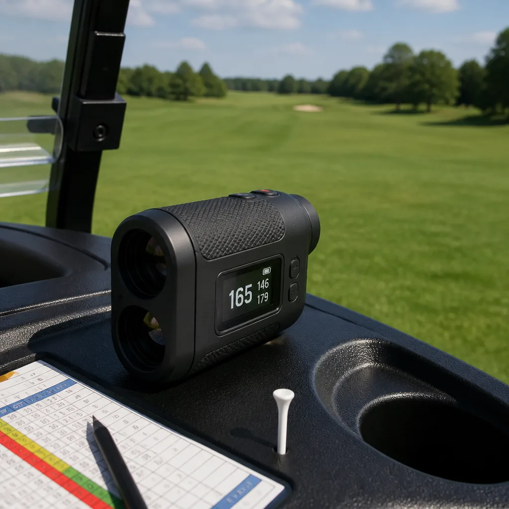 Golf Rangefinder — A handheld laser device that reads the exact yardage to the flag before he picks a club. Gifts for dad