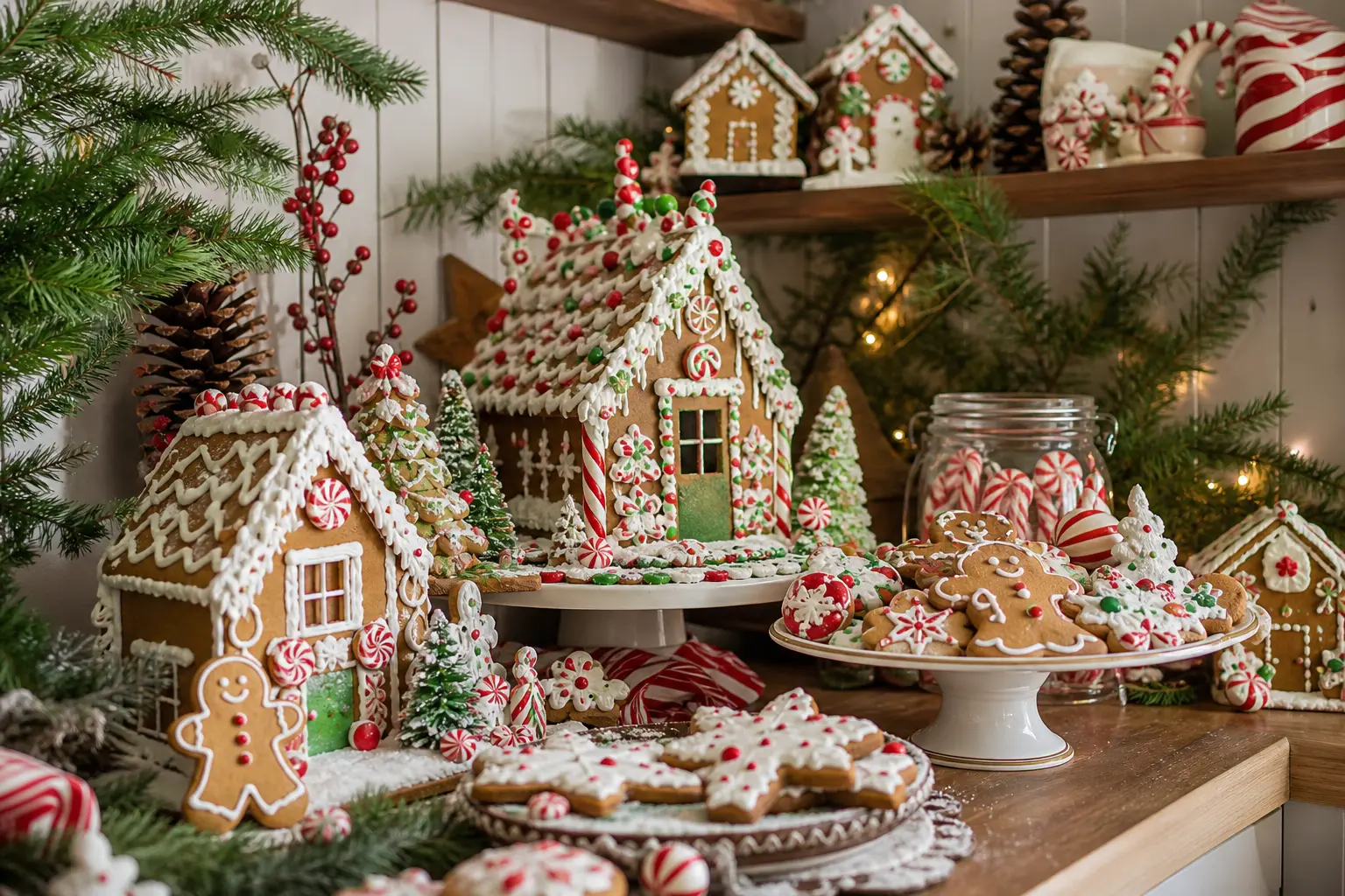 23 Gingerbread Christmas Decor Ideas With Iced Cookies, Peppermint Trim and Sugar-Dusted Charm