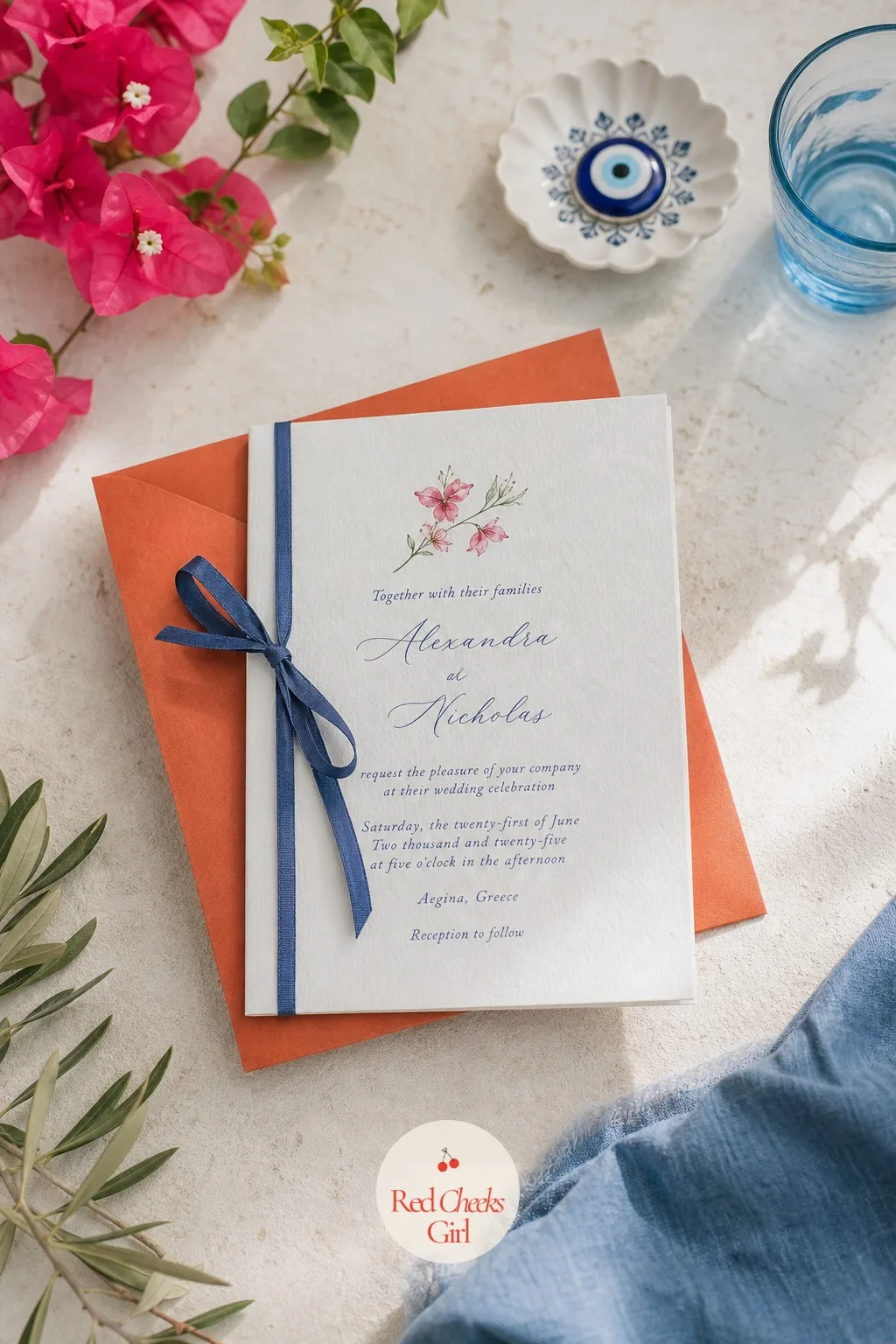 Invitation Suite — The invitation arrives weeks before any decor goes up, which makes it the real first impression of the whole day, not an afterthought once