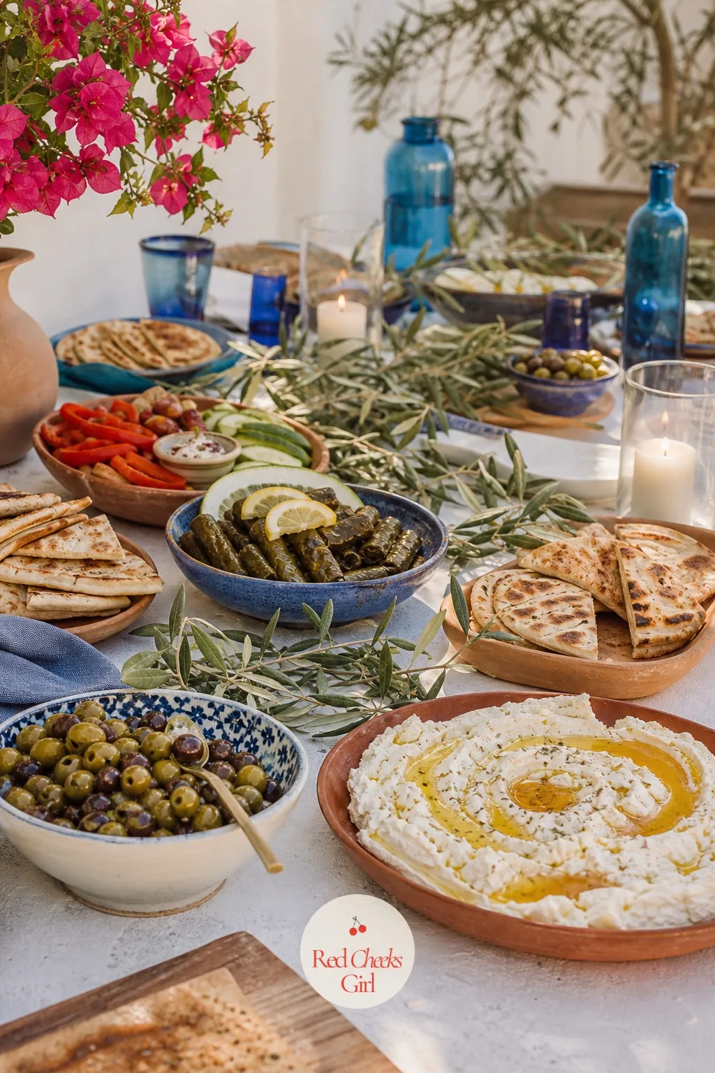 Mezze and Feta Grazing Table — Feed the family the way Greek families actually eat, all at once, in the middle of the table, with everyone reaching across each