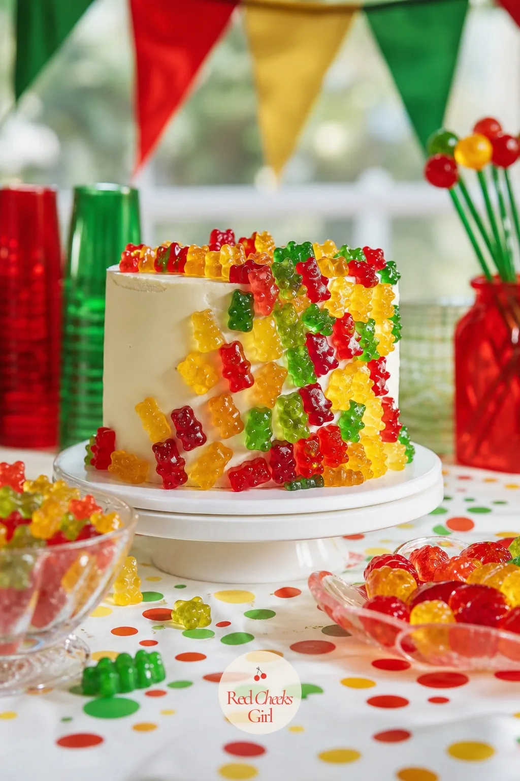 Gummy Bear Birthday Cake — Not a cake decorator, fine, this design forgives that completely. Gummy bear birthday party
