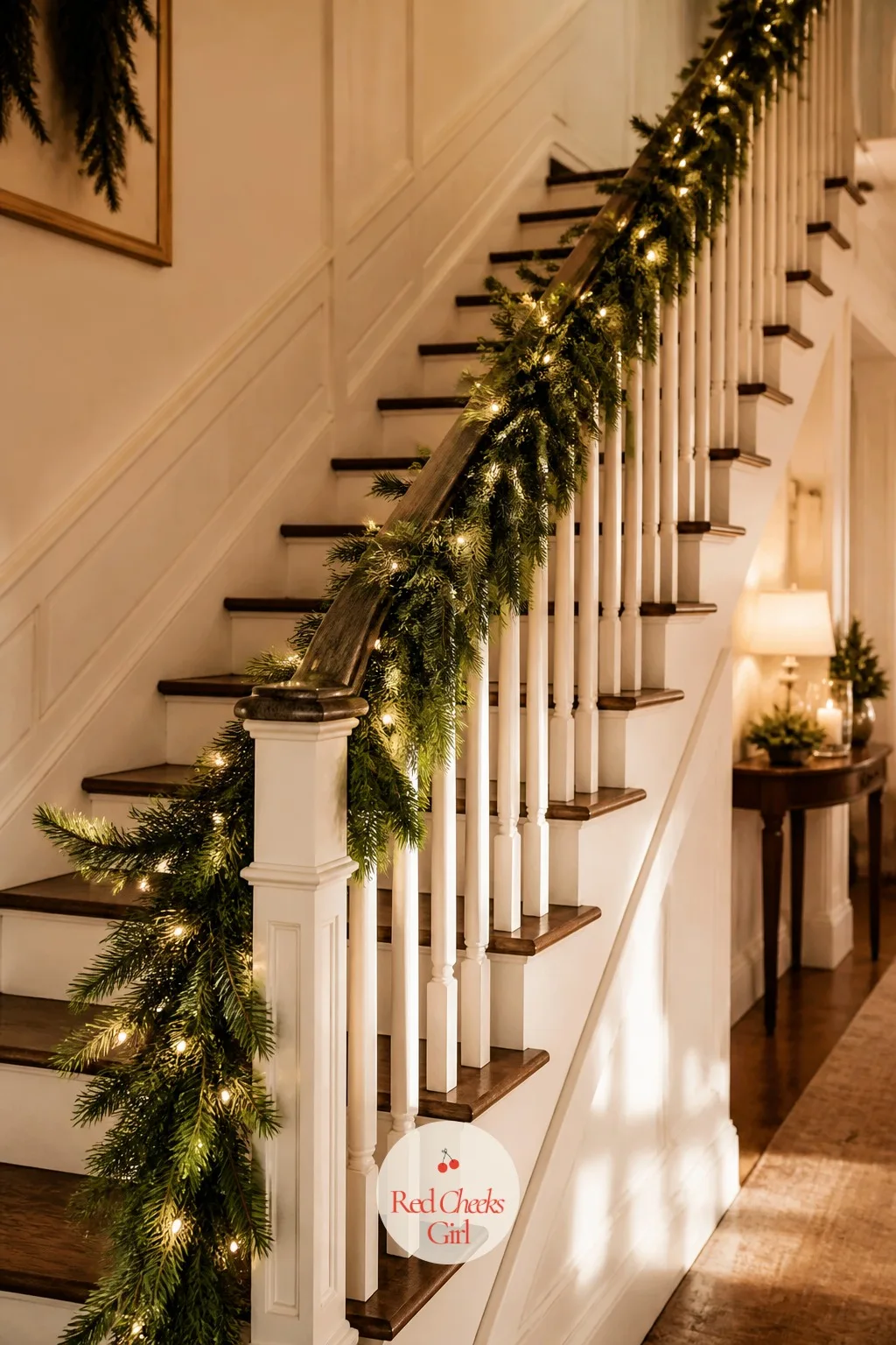 The Banister Wrapped From Top Stair to Bottom — A bare banister on Christmas Eve looks like the house ran out of decorations halfway through. Hallmark