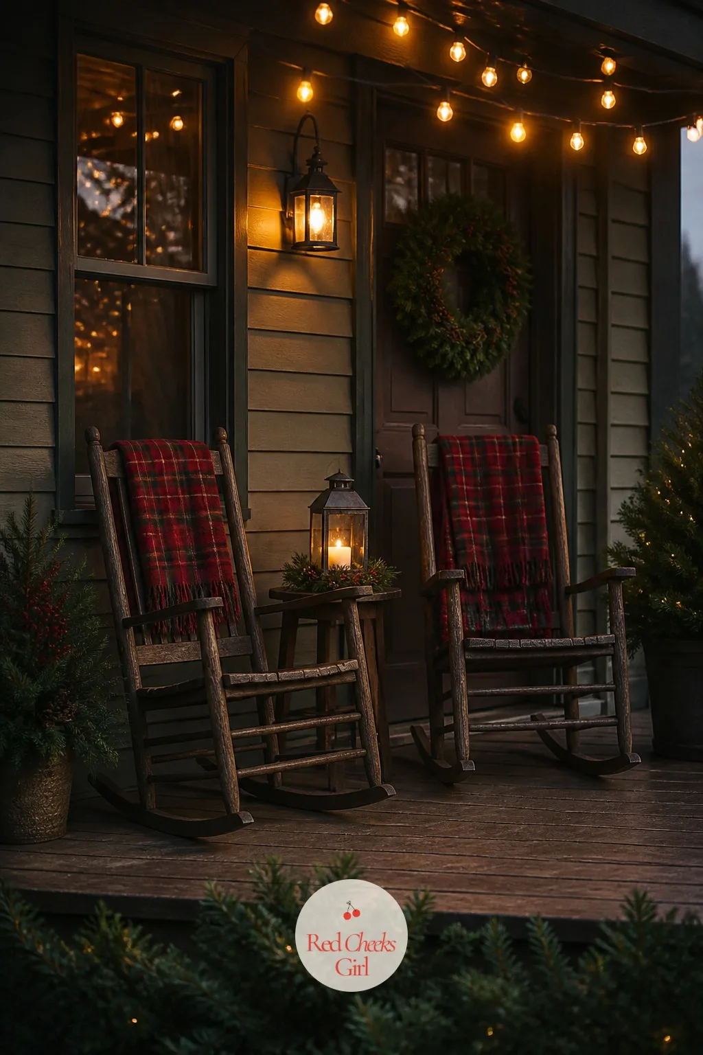 Two Rocking Chairs Nobody Sits In Until Dessert — Empty porch chairs in December look staged in the good way, like the house is waiting for someone to come sit
